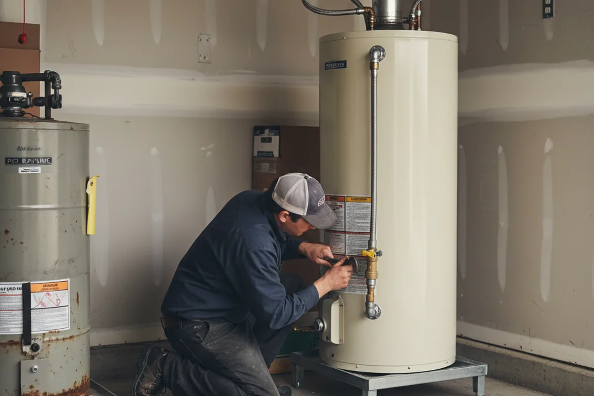 Water heater and shutoff valve replacement in Swanville